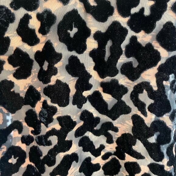 Guess Black Velvet Burnout Top Sz L Leopard Whimsigoth Fairy Grunge Romantic - Picture 7 of 10